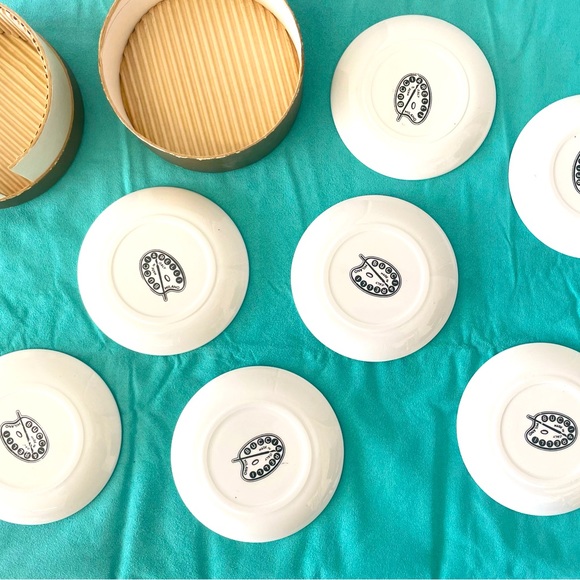 Fornasetti for Bucciarelli Vessels Milano Italy MCM Gold Porcelain Coasters Set - Picture 10 of 11